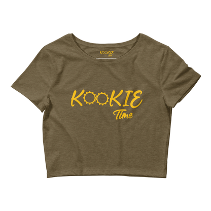 Kookie Time Crop Top .: Heather Olive Green :.