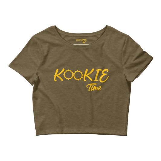 Kookie Time Crop Top .: Heather Olive Green :.