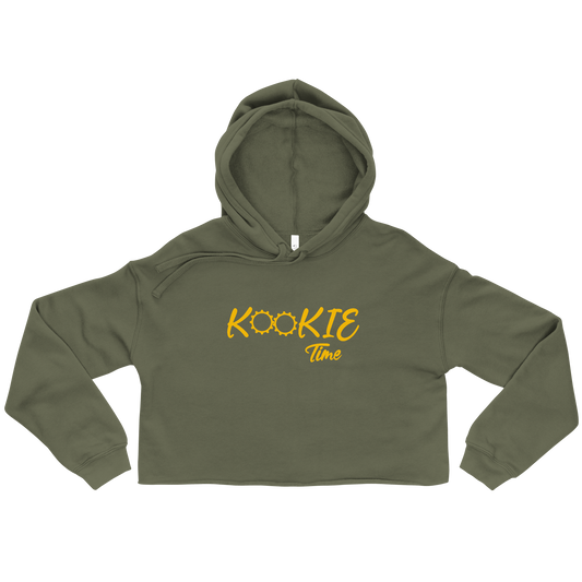 Kookie Time Crop Hoodie .: Olive Green :.